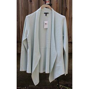 New w/Tags Eileen Fisher ICE BLUE -Angle Jacket in Peruvian Cotton Interlock - L